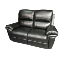 Monica Leather Reclining Loveseat - Black